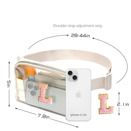 Image of Clear Belt Bag Stadium Approved for Women Men - Adjustable Strap Fanny Pack Crossbody Waist Bag for Concerts Sports Travelling Hiking Running (Z-Clear-L)