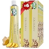GIA Pasta di Zenzero, 6 Tubetti da 80g – Ideale per Insaporire Antipasti, Dolci, Tisane e tante Ricette, Senza Glutine, Confezione Riciclabile e Anti-Spreco