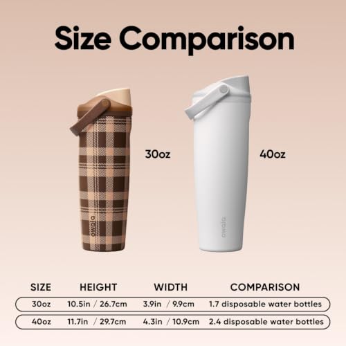 Owala FreeSip Sway Stainless Steel Water Bottle 30 oz, Plaid and Simple - image 7