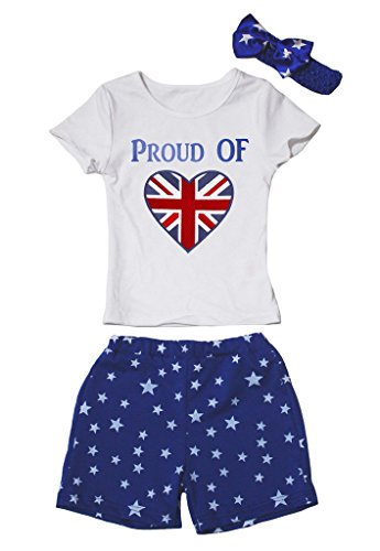 Camiseta Reino Unido de algodón suave que evita irritaciones en niños 1-8Y
