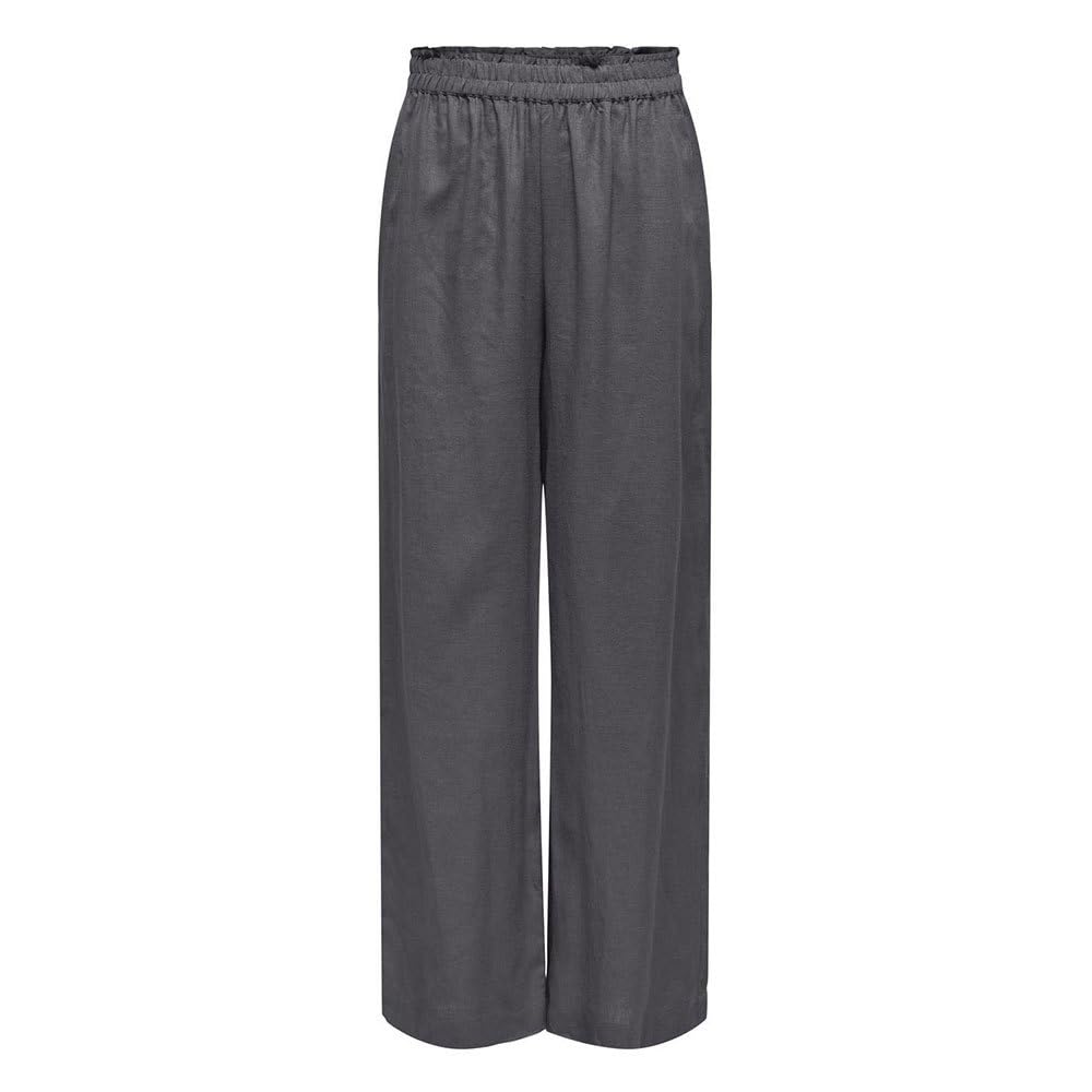 ONLY Women's Onltokyo Hw Linen Blend PNT Noos Linen Trousers, Magnet, S / 32L
