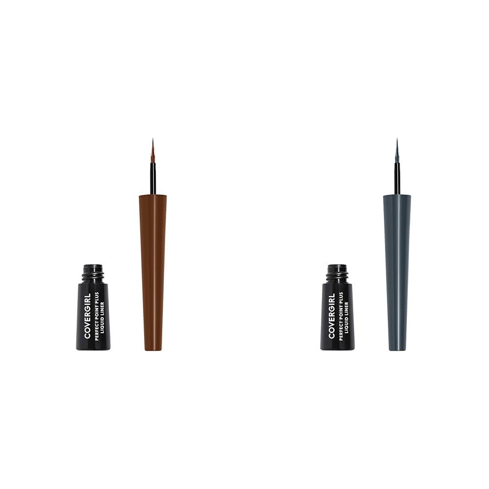 COVERGIRL Perfect Point Plus Liquid Eyeliner Bundle, Espresso & Charcoal, .08 Fl. Oz.
