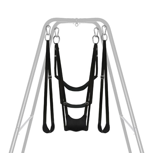 PLKO Yoga Swing Sling for Adult Couples Aerial Yoga Hammock Hanging Swing Adjustable Height Holds up to 330 lbsblack