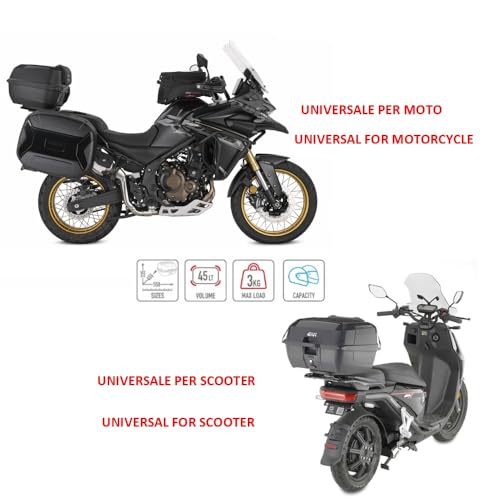 Top case MONOLOCK 45L noir avec kit de montage pour Yamaha XC 125 BELUGA