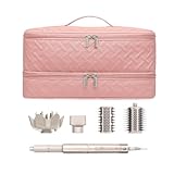 ARLMEGOR Double-Layer Travel Carrying Case for Revlon One-Step Hair Dryer Brush/Volumizer Styler Shark FlexStyle Attachment Portable Storage Organizer Bag Hair Tools Travel Bag (Pink)