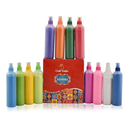 CraftVatika Rangoli Colour Powder Tube Kit, Diwali Decoration Ite...