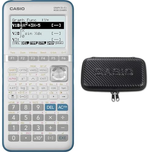 Casio GRAPH35+EII Blanc & Housse de Protection pour Calculatrice Technique