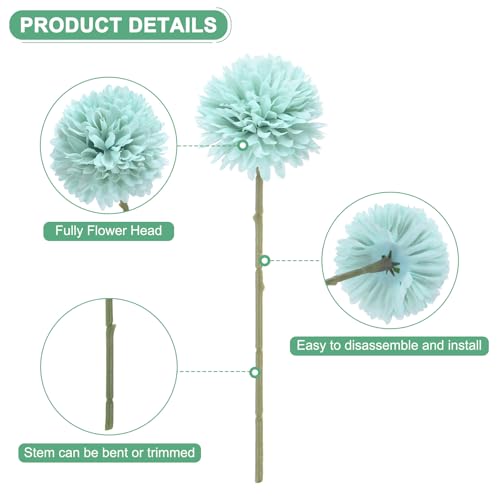 M METERXITY 12-Pack Artificial Chrysanthemum Ball Flowers - Image 2