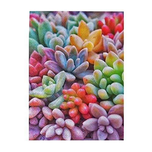 美しい多肉植物500ピース ジグソーパズル 大人向け難しい 破片なし カチっとハマる 誕生日 おしゃれ インテリア ギフトハウス (52×38cm)