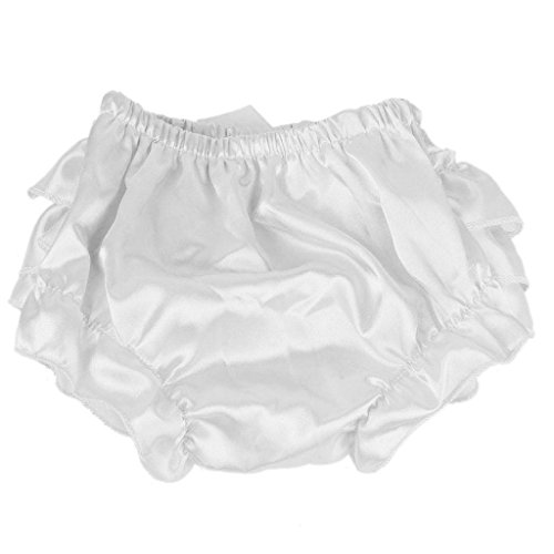 gazechimp A Criança Do Bebê Plissado Calças Frisadas Fralda Capa Bloomers Pettiskirt 0-6M - Branco