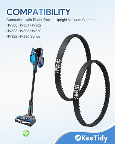 Image of Vacuum Belt for Shark Rocket HV300 HV301 HV302 HV305 HV308 HV310 HV320 HV322 HV380 HV345 ZS350 ZS350C ZS351 ZS351C ZS352 Series Upright Vacuum Cleaner, 2 Pack