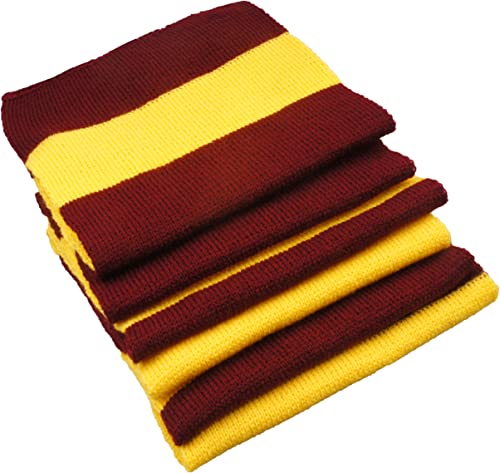 Vivian & Vincent Fall Winter Ultra Soft Knit Striped Scarf For Women Men Boys Girls Halloween Costume Wizard'S Scarf Cardinal Gold thumb #4