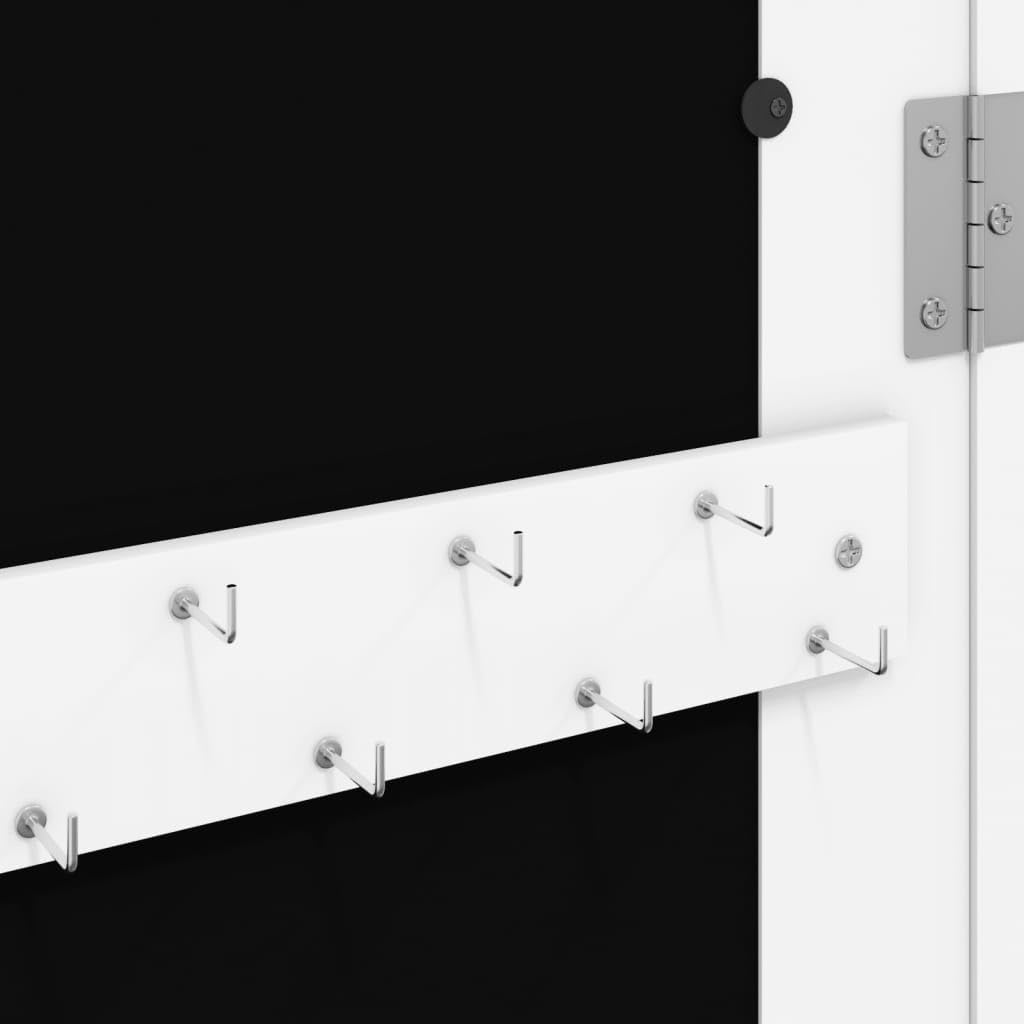 Meble select-Szafka na biżuterię z lustrem naścienna biała 30 x 8,5 x 90 cm