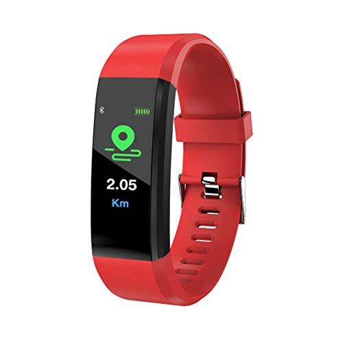 ID115 Plus Pantalla a color Smart Ring Podómetro Pulsera Bluetooth móvil, recordatorio de mensaje, pulsera inteligente resistente al agua, casi compatible con todos los teléfonos inteligentes (Rojo) Cover