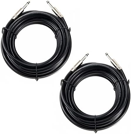 UMOKI 2PCS Professional 15 Feet 12 Gauge 1/4 Inch to 1/4 Inch Male Speaker Cables - 15ft 12AWG 6.35mm Stereo Audio Wires DJ Cables - 2 Pack