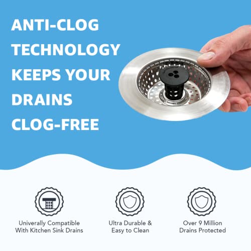 Kitchen Sinkshroom Revolutionary Clog-Free Stainless Steel Sink Strainer, Chrome Gray #TOP1