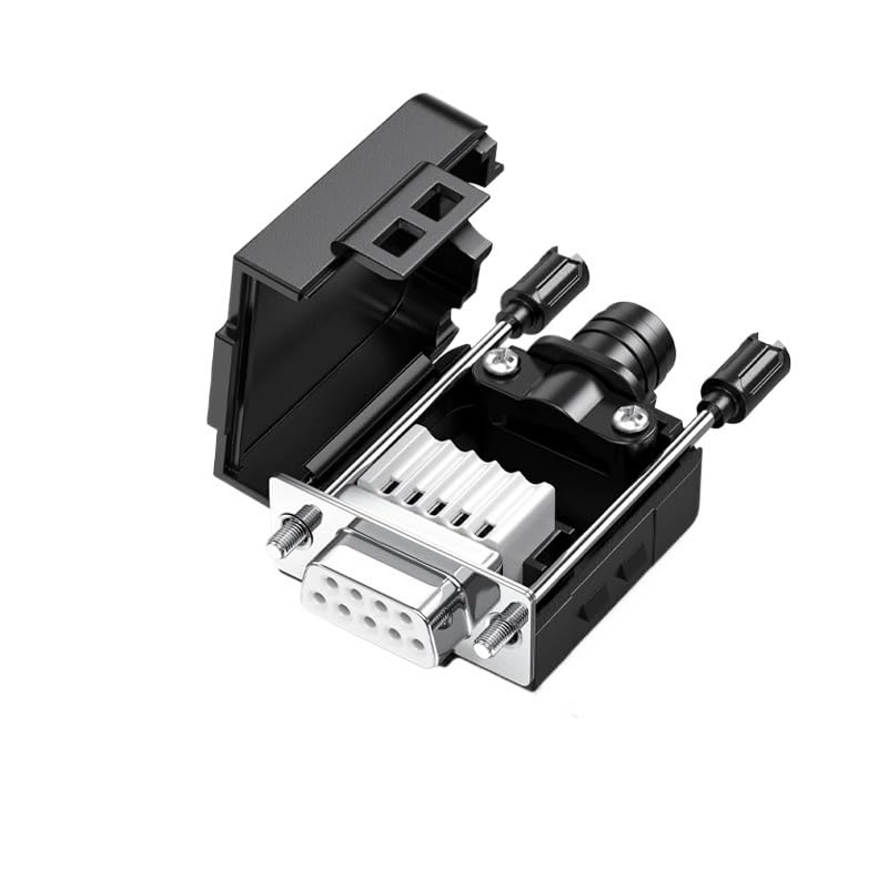 Mi ni DB9 485/422 Solderless Joint Male Female Connector Upgraded 9Pin RS232 Serial Port Adapter All Plug(Female-Solid Pin)