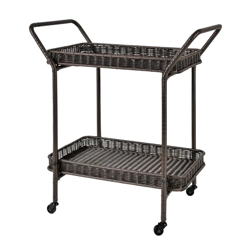 Jeco Wicker Lane ORI002-A Outdoor Espresso Wicker Patio Furniture Serving