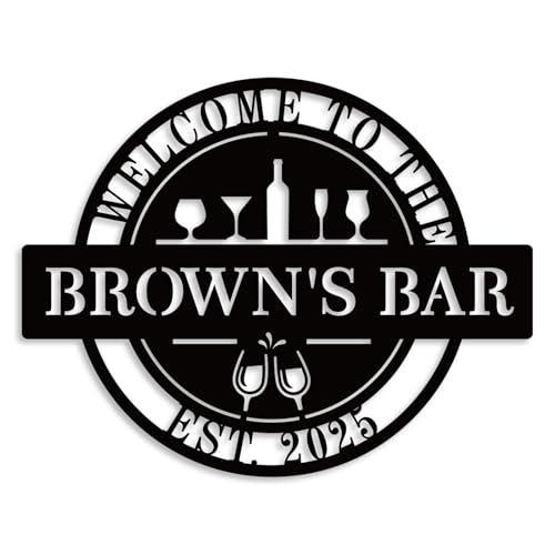 Custom Bar Sign, Personalized Name Bar Signs, Wall Decor Up Signs for Pub, Home Bar, Party, Man Cave, Club, Custom Metal Bar Decor, Personalized Pub Sign