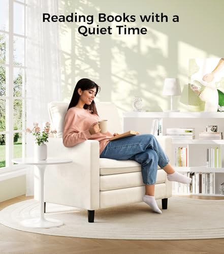 Image of Welzona 3-Layers Cloud Accent Chair, 33 inch Reading Chair, Teddy Arm Chairs