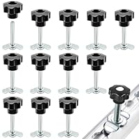 12x Schraubfitting für Airlineschiene M8x60, Airline Fitting & Endbeschlag 500daN mit Sterngriff Verzinkt Airlineschiene Zubehör für Zurrschienen, Airlinebeschlag für Stabile Befestigung