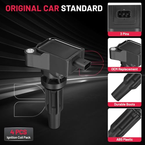 Image of BDFHYK Ignition Coil Pack UF855 Compatible with Ford Edge Escape Explorer Ranger Transit Connect Bronco Sport 2019-2022 Lincoln Nautilus Corsair l4 2.0L 2.3L Ford Oem Coil Pack Set of 4