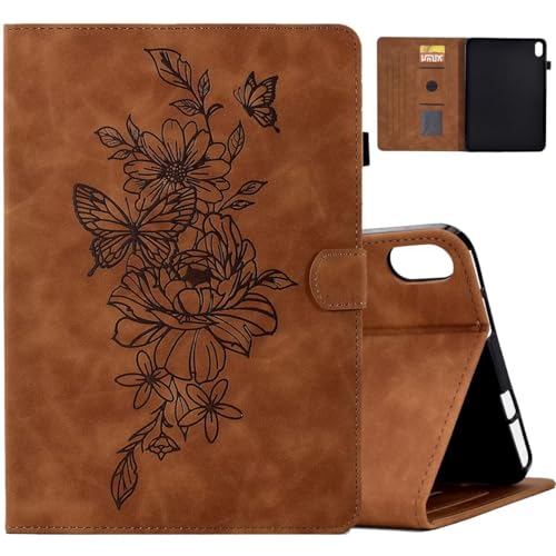 MonsDirect Case for 2021 iPad Mini 6th Generation 8.3 inch Case, Soft Suede Leather Multi-Angle Stand Cover, Smart Auto Wake/Sleep Folio Case with Pen Holder & Card Slots for iPad Mini 6 2021, Brown