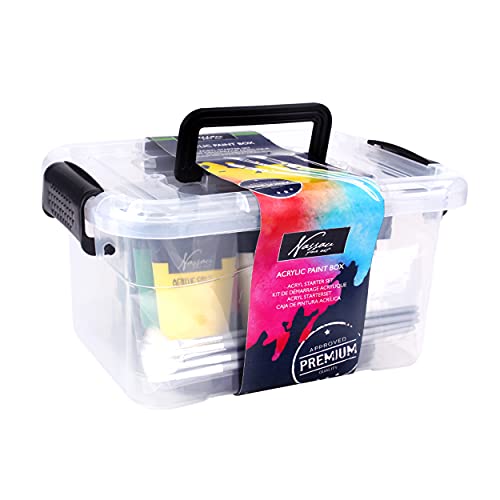 Aquarellfarben Set, Wasserfarben Künstler-Set von Nassau Fine Art mit 9 Tuben und 6 verschiedenen Pinseln, insgesamt 7 unterschiedliche Farben Cover