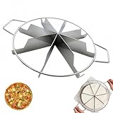 8-Cut Stainless Steel Pie Cutter Press, Circle Pie Cutter with Side Handles, Non Stick Pie Cutting Divider, Creates Beautifully Uniform Slices of 8 Pie.(12.2inch)