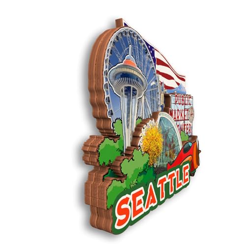 Imán decorativo para refrigerador de Seattle 4x3 pulgadas miniatura 3