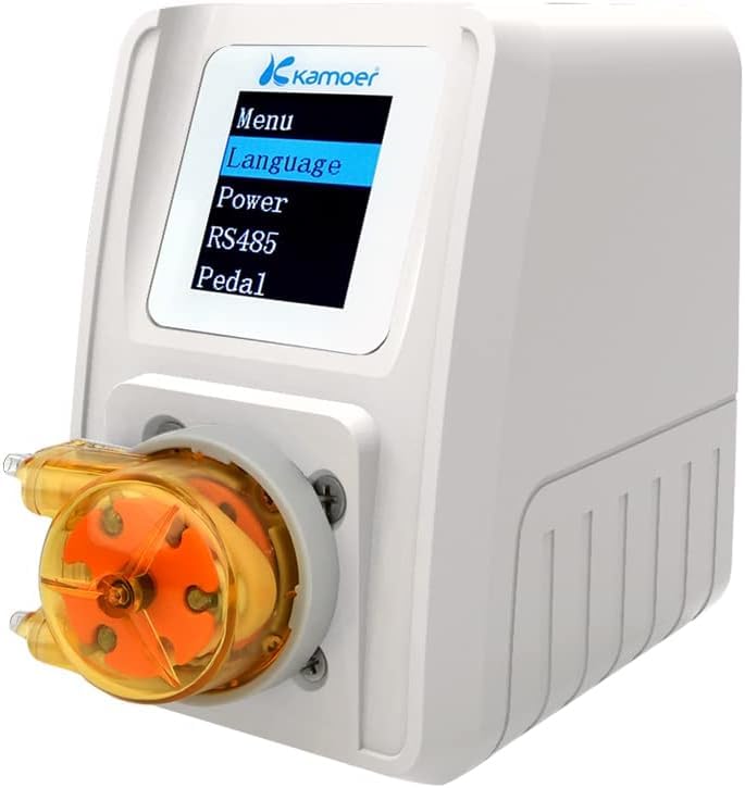 Kamoer M1-STP - Pompa a tubo intelligente 24 V, motore passo-passo regolabile, con flusso basso e controllo per acquari da laboratorio 0-88 ml/min