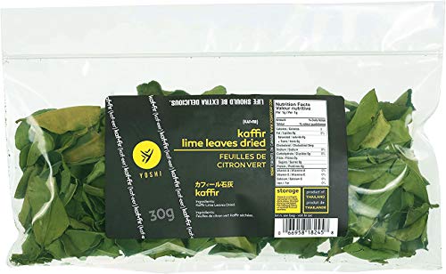 YOSHI : Dried-Kaffir-Lime-Leaves, 30g | Curry Leaves, Premium Gourmet Ingredient for Thai & Asian Cuisine , The Healthy Product..