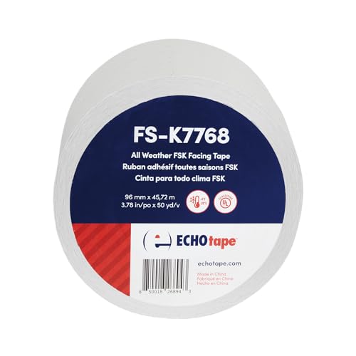 Image of ECHOtape FS-K7768 | FSK Tape | FSK Insulation Tape | All Weather Insulation Tape | Facing Tape | Insulation Seam Tape | Repair Tape | Foil Faced Tape | 3.78 in x 50 yds