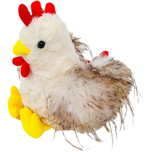 Pgsnhxj Simulated Chicken Stuffed Animals, 8'' Chicken Plush Toy Christmas Birthday Gifts for Kids (White)