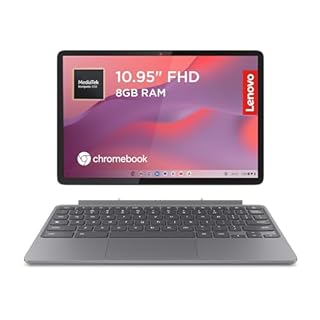 Lenovo IdeaPad Chromebook Duet | 11 Inch FHD+ 1200p Laptop | MediaTek Kompanio 838 | 8GB RAM | 128GB eMMC | Chrome OS | Luna Grey USI Pen 2 | Folio Stand + Folio Keyboard