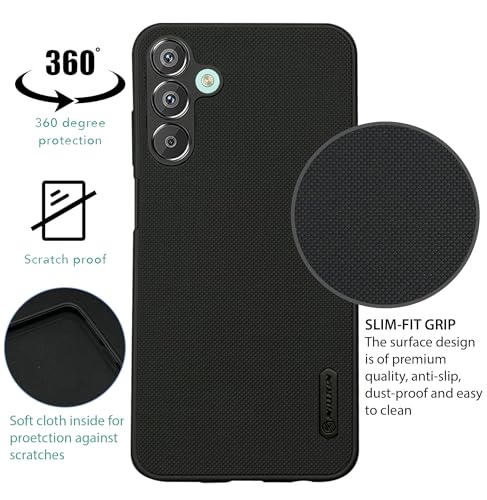 Image of NIUKIN Super Frosted Shield Pro Soft Mobile Back Case for Samsung Galaxy F15 5G / M15 5G | Shockproof Scratchproof Cover | Black