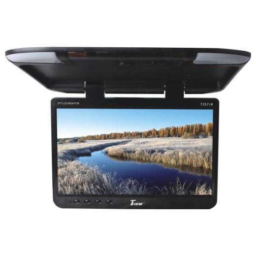 Tview T257IR-BK Wide Screen Flip Down Monitor - Black