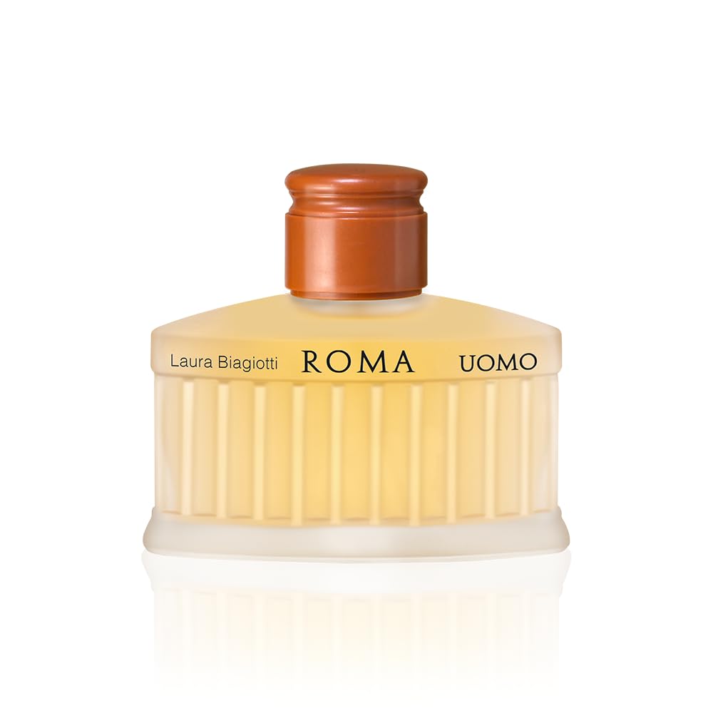 Laura Biagiotti Roma Uomo 200 ml, Eau de Toilette | Fragranza Orientale Legnosa, Note Seducenti e Speziate, Iconico Flacone Ispirato al Pantheon Romano