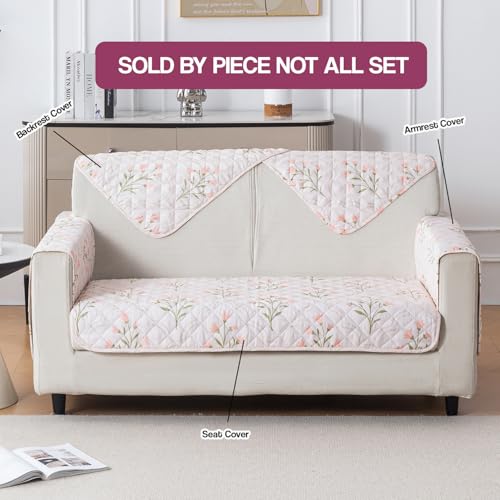 Image of House of Quirk 'Mughal Series' Printed Quilted Sofa Cover for 1 /2 /3 /4 Seater - Anti-Slip, Washable Couch Protector Slipcover (Four Seater, Gulbahar, 80x210 cm)