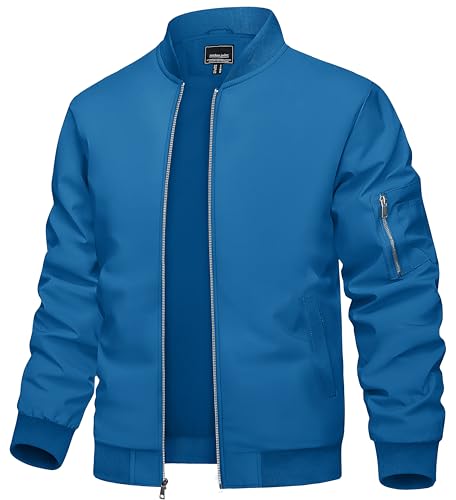 Image of TACVASEN Men's Lightweight Jacket Casual Spring Fall Windbreaker Bomber Zip Up Coat with Pocket