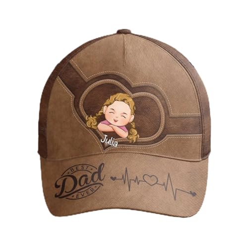 Macorner Personalized Classic Cap for Dad, Best Dad Ever, Dad Gifts from Daughter, Son, Dad Birthday Gifts, One Size-Medium