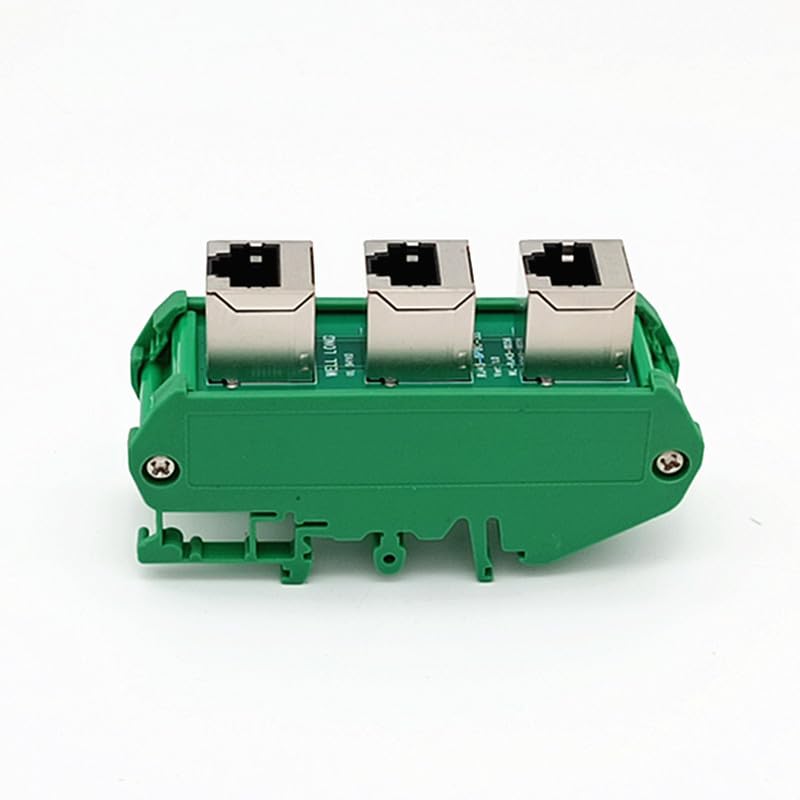 RJ50 10P10C Vertical Jack 4-Way Buss Board DIN Rail Mount Interface Module