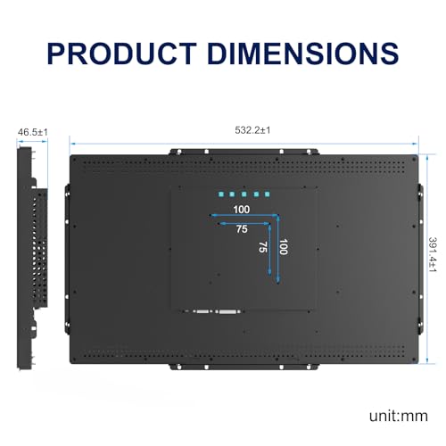 Image of 10-Point Multi-Touch Industrial Display, 21.5 Inch FHD Open Frame Touch Monitor, Capacitive Touch Screen Monitor with HD-MI VGA, VESA Mounting Open Bracket Installation