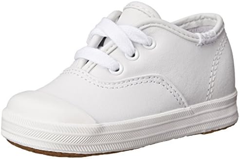 Keds Kids Core Champion LACE Toe Cap Sneaker, White Leather, 8 US Unisex Toddler