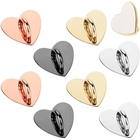 8 Pcs Heart Metal Phone Finger Rings Cover