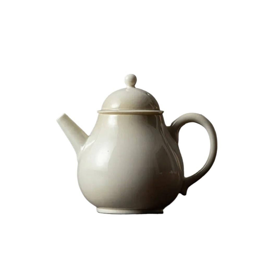 TYUHDUYUR Tea Pot Handmade Ceramic Hand Grasping Teapot Tea Maker Art Household Kettle Puer Gift 100ML (Beige As Shown)