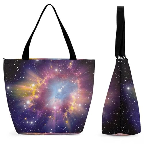 Ciel étoilé coloré sac à main femme grand cabas imprimé artistique