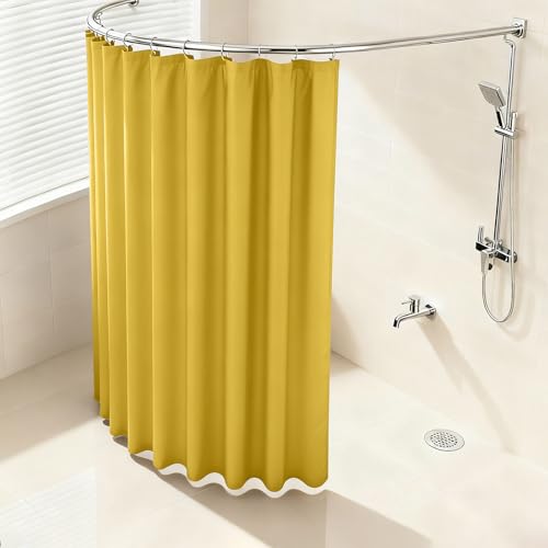 Bathroom Shower Curtain, 71 * 79 Inch Waterproof Quick-Dry Machine Washable Reusable Modern Shower Curtain with Hooks,Easy Installation Multi-Scenario Applicable Long Shower Curtains，Grey — view 6