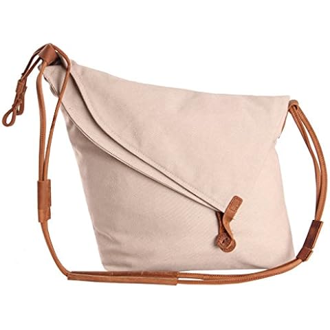 Tom Clovers Crossbody Bags for Women Canvas Crossbody Messenger Tote Weekender Fashion Bag, Beige Upgrade, M Cover