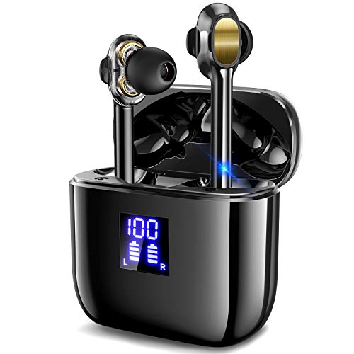 ワイヤレスイヤホン Hi-Fi Bluetooth イヤホン 瞬時接続 ブルートゥース イヤホン 約108時間再生 AAC/SBC対...